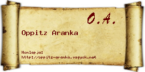 Oppitz Aranka névjegykártya
